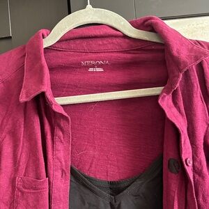 Merona Women's Burgundy Button Down Shirt